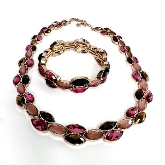 ANNE KLEIN | Jewelry Set Necklace and Bracelet Set | Rose Gold Brown - Picture 2 of 10